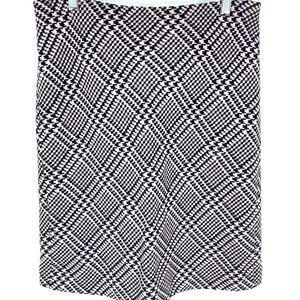 Ann Taylor LOFT lavender & black houndstooth wool skirt, Size 8